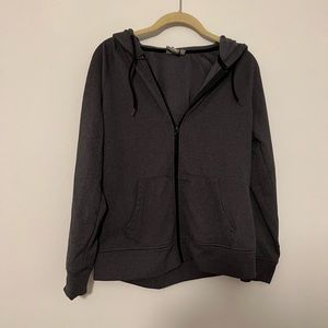 DAISY FUENTES - gray zip-up jacket with hood, size M, in perfect condition